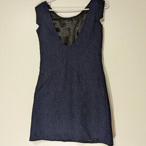 *3/$10* Buffalo David Bitton Textured Scoop Back Dress Navy Blue Size Small
